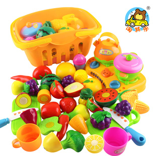 26件水果蔬菜切切看玩具 儿童过家家仿真厨房玩具宝宝益智切切乐
