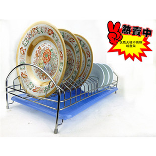 厨房置物架餐具单层架碗盘碗碟架 创意不锈钢沥水收纳架 滴水碗架