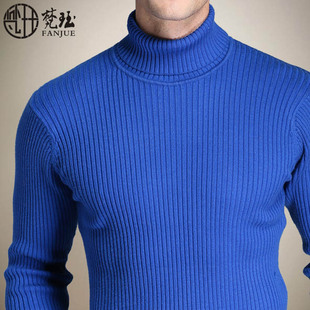 香港梵珏男装高领纯色长袖加厚套头冬季保暖针织毛衣打底衫针织