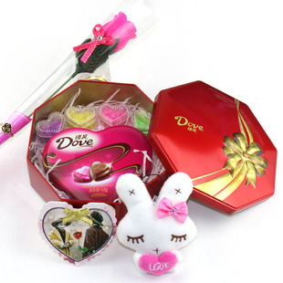 包邮德芙巧克力瓶糖心心相印玫瑰礼盒装中秋教师节送女友生日礼物