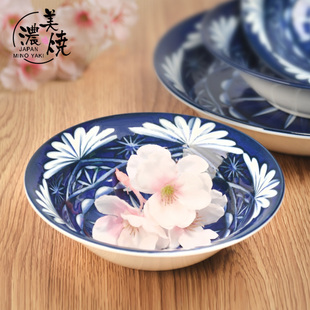美浓烧陶瓷碗 日式饭碗 进口餐具碗盘碟套装 家用5.5英寸创意汤碗
