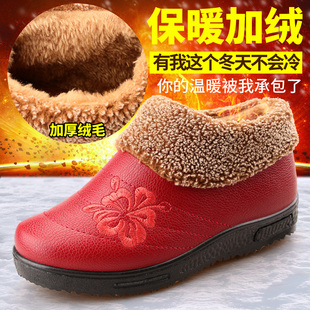 老北京布鞋棉鞋女冬季保暖居家鞋平底防滑中老年加绒棉鞋二棉鞋女