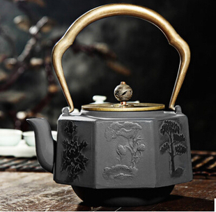 厂家直销日式八角七韵铁壶铸铁生铁茶烧煮水壶茶具养生保健茶壶