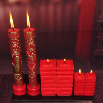 婚礼结婚用品中式婚房布置红蜡烛喜字洞房蜡烛龙凤对烛