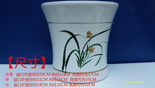 包邮特大特高白瓷清香白釉陶瓷花盆，简约，园艺盆栽必备批发。