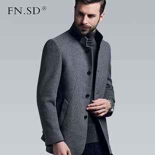 法诺狮顿冬季新款羊毛毛呢大衣男中长款中年男士商务修身呢子大衣