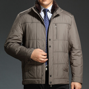2015新品中年男士棉衣加厚冬款外套棉服 中老年爸爸装休闲夹克衫