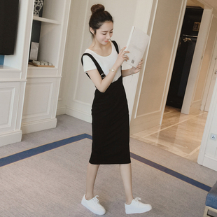 2016韩版夏季新款中长款修身背带裙女包臀半身裙子吊带裙子一步潮