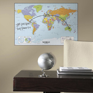 美国进口roommates墙贴 世界地图