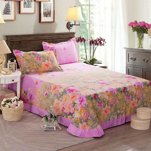全棉活性磨毛床单单件双人纯棉冬用加厚保暖欧式圆角床单床品特价