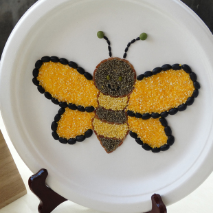 手工diy种子贴画豆子画 幼儿园手工材料包亲子趣味贴画小蜜蜂