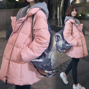 2015冬季新品韩版韩国带帽针织棉服棉衣女士女款加厚棉袄潮