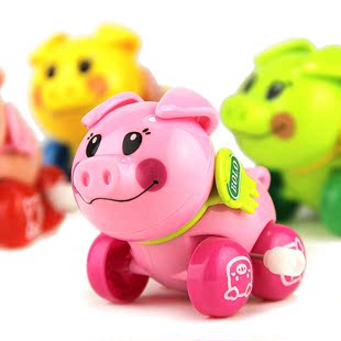 上链发条聪明小猪猪热卖摇头摆尾婴幼儿童动物玩具批发厂家直销40