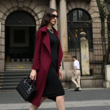 2015年最新款秋装时尚大气双面羊绒大衣女装高端大品牌羊毛呢外套