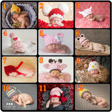 2014新款儿童摄影服装婴幼儿造型帽子百天宝宝拍照写真毛线帽特价
