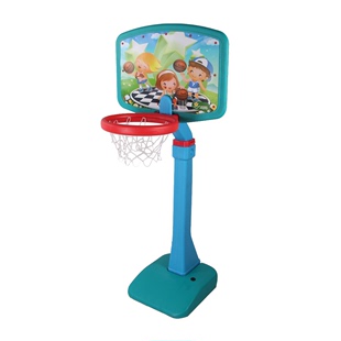 幼儿园室内外儿童塑料篮球架 户外立式投篮框 中型可升降篮球架