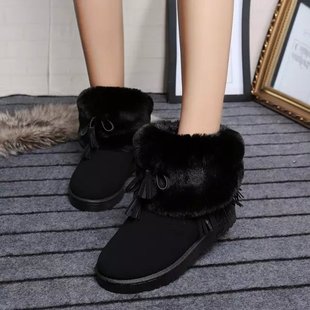 特价冬季新款女雪地靴 平底加厚加绒短筒靴冬靴棉鞋棉靴子保暖鞋