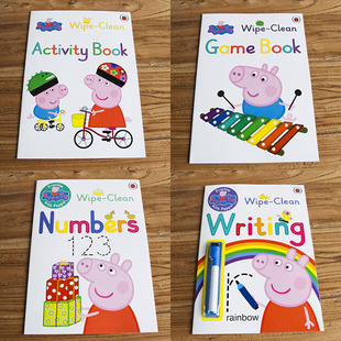 英语原版Wipe-Clean儿童英文字母书写练习册带笔可重复擦写描红本