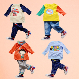 2016秋季婴幼儿童装男女童长袖套装0-1-2-3岁男宝宝儿童秋天衣服