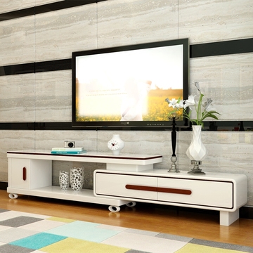 现代简约小户型电视柜组合茶几组合套装客厅钢化玻璃实木电视柜