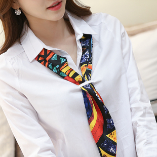 衬衫女2016年春款新款韩版大码女装纯棉长袖上衣白色衬衣