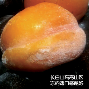【长白山冻柿子】精选个大脆柿硬柿子磨盘柿子软柿子甜柿子包邮