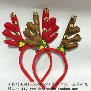 圣诞节用品装饰麋鹿角发箍头饰圣诞活动表演派对舞会头箍发卡批发