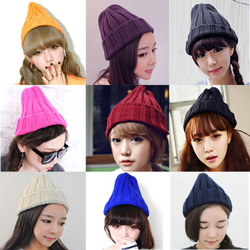 韩国帽子女冬天加厚保暖时尚针织帽毛线帽子韩版刺绣保暖帽潮男女