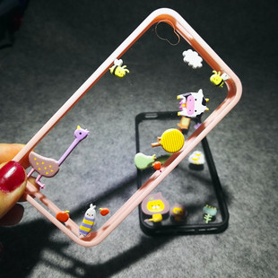 新款可爱苹果4S硅胶卡通手机壳 iPhone4/4S手机边框保护套 透明壳