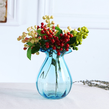 小清晰彩色花瓶 时尚透明玻璃花瓶客厅摆件家居家饰干花花器插花