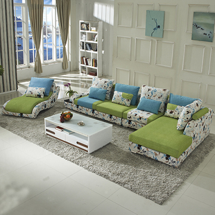 新款转角沙发可拆洗布艺沙发组合贵妃客厅大户型家具品牌现货包邮