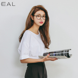 2016夏季新款女装 韩国东大门韩版纯棉纯色短袖圆领女式T恤A62