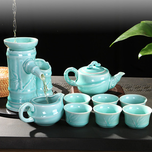 包邮新款创意青瓷自动茶漏过滤器陶瓷茶滤网功夫茶具配茶壶套装