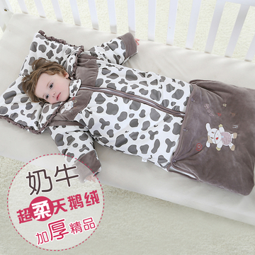 婴儿睡袋秋冬加厚冬季纯棉6-12个月新生儿宝宝睡袋儿童睡袋防踢被