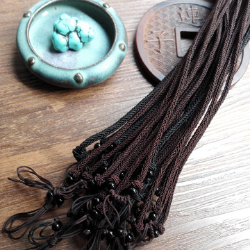 10周年特价！精工编织高档素绳颈绳挂绳中国结艺项链 翡翠琥珀绳