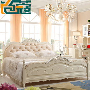 韩式田园烤漆卧室家具皮质软靠单双人床公主床婚床简约高箱床1.5