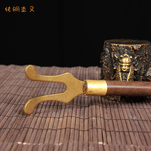 铁壶叉壶盖夹日本铁壶专用黑檀木铜叉壶茶道配件实用