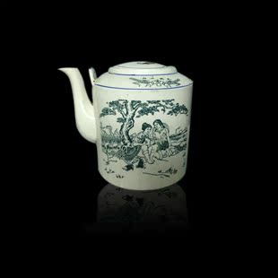 民国文革时期手彩人物提梁茶壶水壶