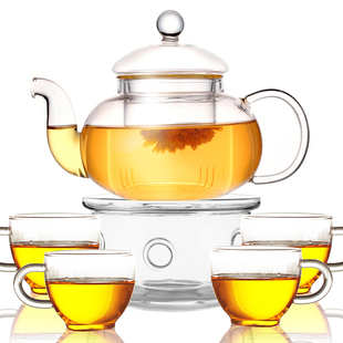 Nonxis龙兮 花茶壶套装耐热玻璃功夫茶具整套透明过滤茶壶茶杯