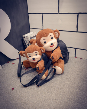 2015冬季新款毛绒玩具公仔玩偶女士双肩包 猴年吉祥物可爱猴背包