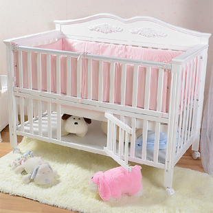 出口 婴儿床宝宝床幼儿床游戏床带抽屉可变书桌多功能儿童床实木