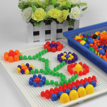 【天天特价】蘑菇钉插板玩具塑料拼图益智玩具1-3-5-8岁儿童积木