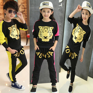 2015春秋款兄妹套装 韩版新款男童女童运动姐弟姐妹秋装两件套