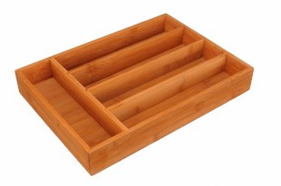 竹制 收纳盒 厨房餐具收纳盒 储物盒 刀叉 筷子收纳盒 5格