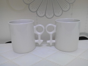 情侣杯子DIY来图定制个性陶瓷杯爱情符号把生日结婚礼物送闺蜜