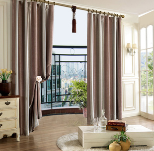 韩式条纹遮光窗帘布定制客厅卧室飘窗隔音简约现代落地窗窗帘成品