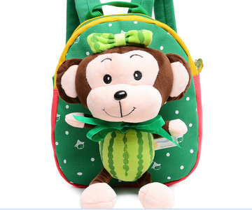 韩版卡通水果猴子双肩包1-3周岁幼儿园书包玩具包儿童书包小背包
