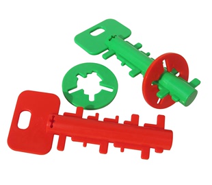 超大号智慧钥匙 智力套圈迷宫 塑料锁 成人解锁解环益智玩具