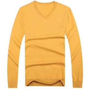 258元1111预售 商务针织衫 2015秋季纯色男士毛衣 v领休闲羊毛衫