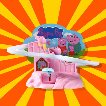 佩佩猪粉红猪小妹佩琪小猪佩奇宝宝乐园儿童过家家轨道场景玩具